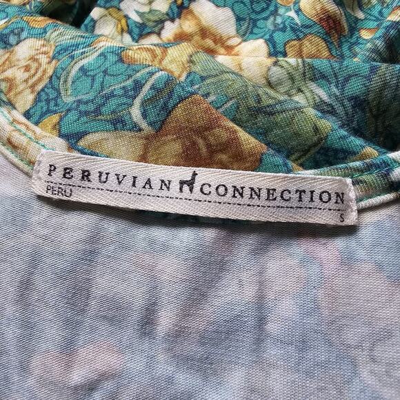 Peruvian Connection Jade Garden Tiered Sleeveless Pima Cotton Blend Size Small - Picture 6 of 11